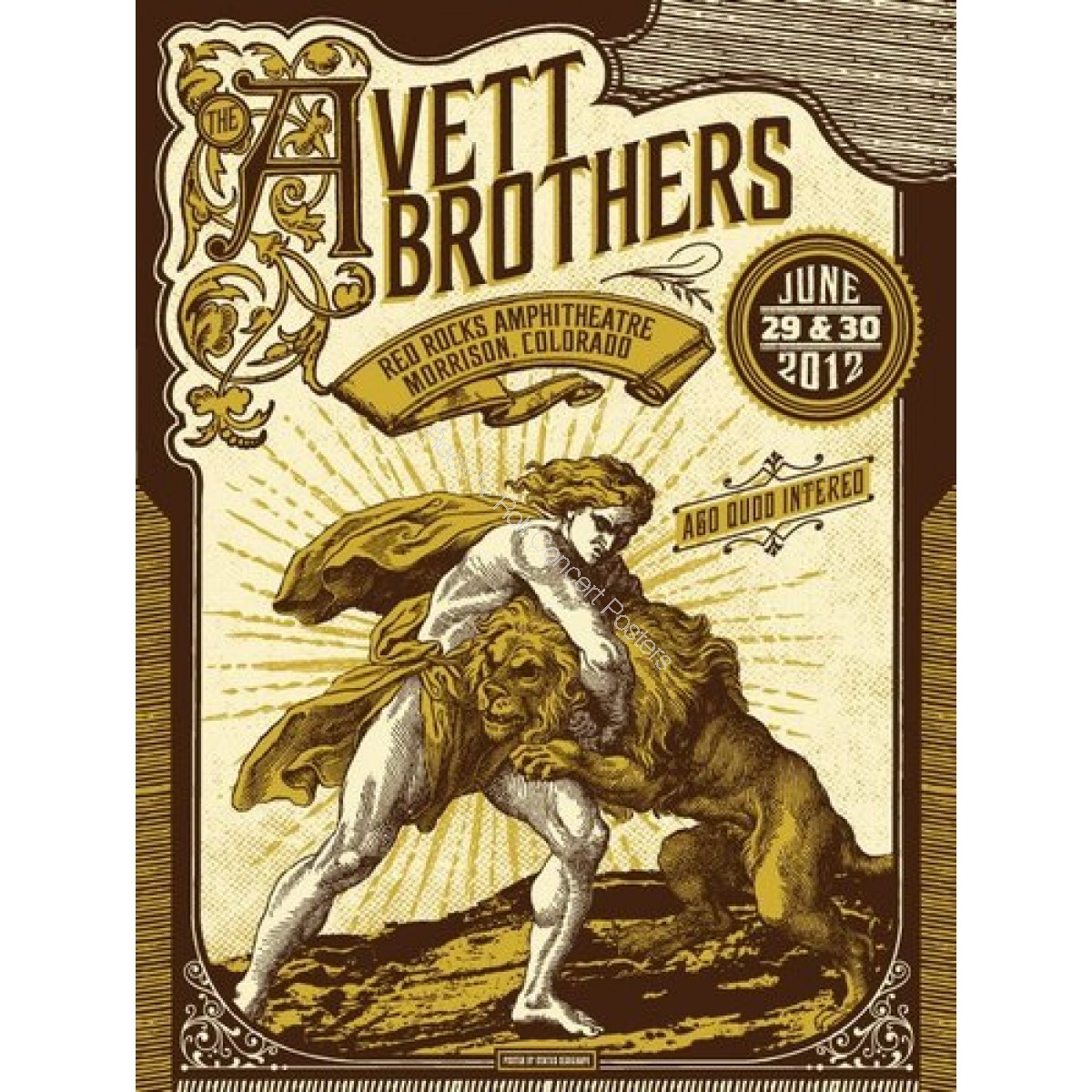 Avett Brothers Red Rocks Amphitheatre 2012 Official Poster