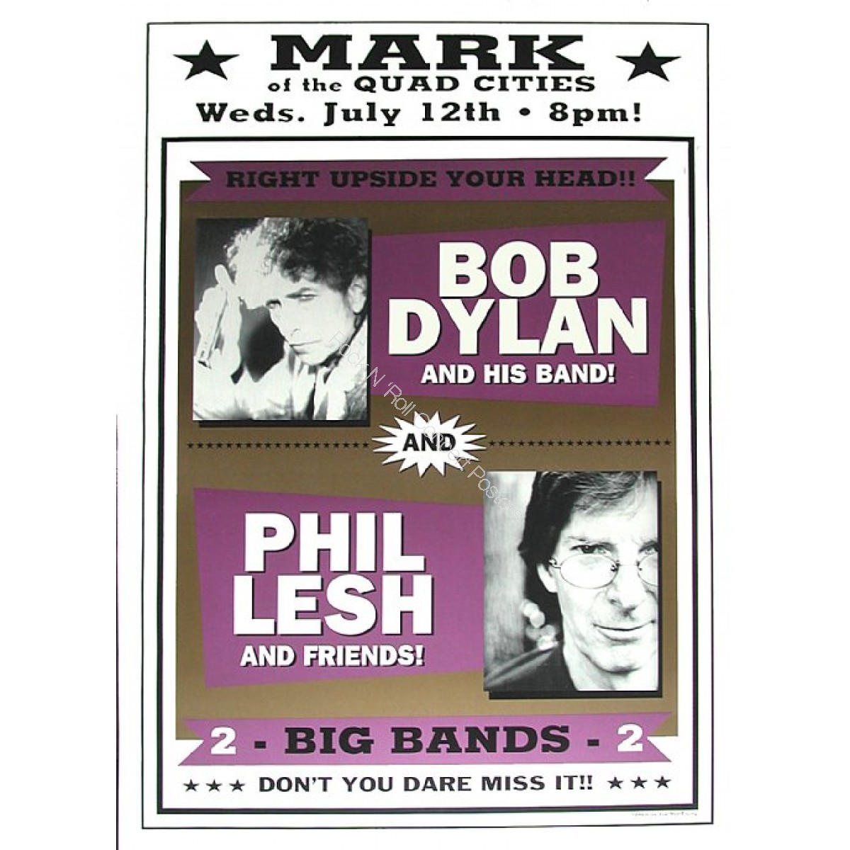 Bob Dylan & Phil Lesh Moline Illinois Poster