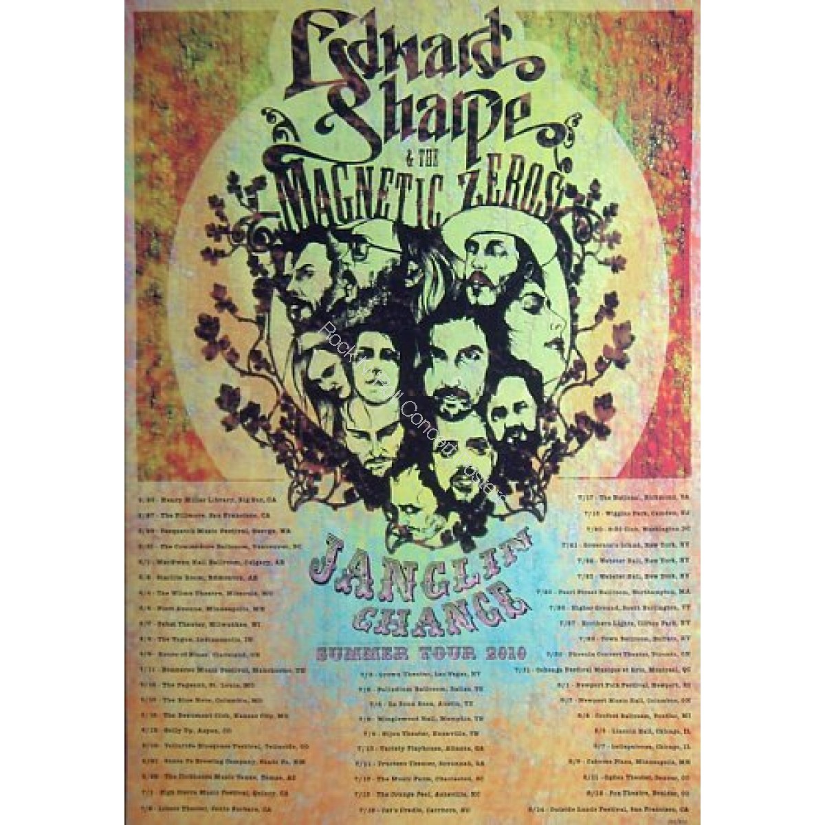 Edward Sharpe & The Magnetic Zeros  Summer Tour  2010 Poster