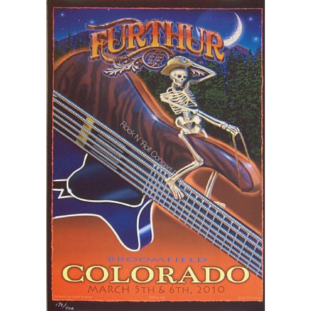Furthur Grateful Dead 1st Bank Center Broomfield Colorado March 2010 Official Poster Hand Numbered edition of 400