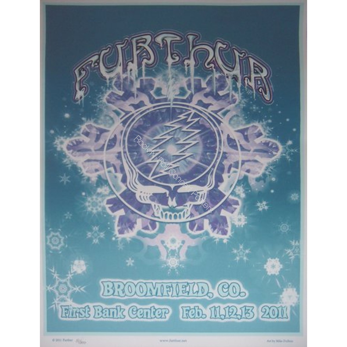 Furthur @ The 1st Bank Center Broomfield Colorado 2/11-13/11 Variant Poster sold only the 2nd & 3rd night Rare! 