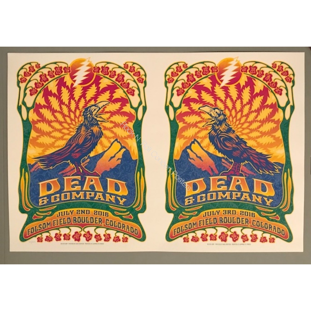 Dead & Company Boulder Colorado July 2nd & 3rd 2016 Official Poster Uncut Edition Both Nights Posters