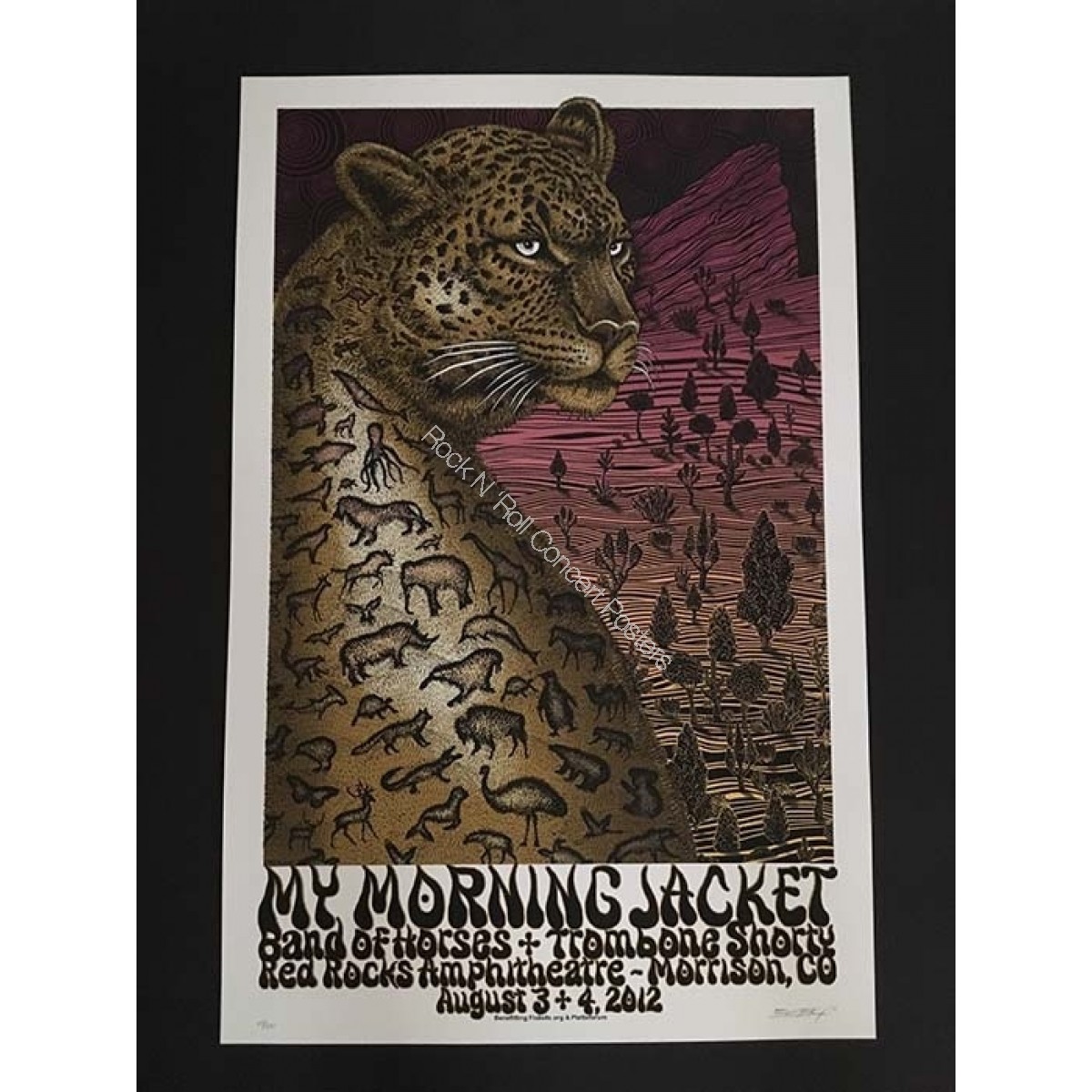 My Morning Jacket & Band Of Horses , Trombone Shorty @ Red Rocks 8/4/12 Limited Edition Print S/N Edition of 330 By Emek