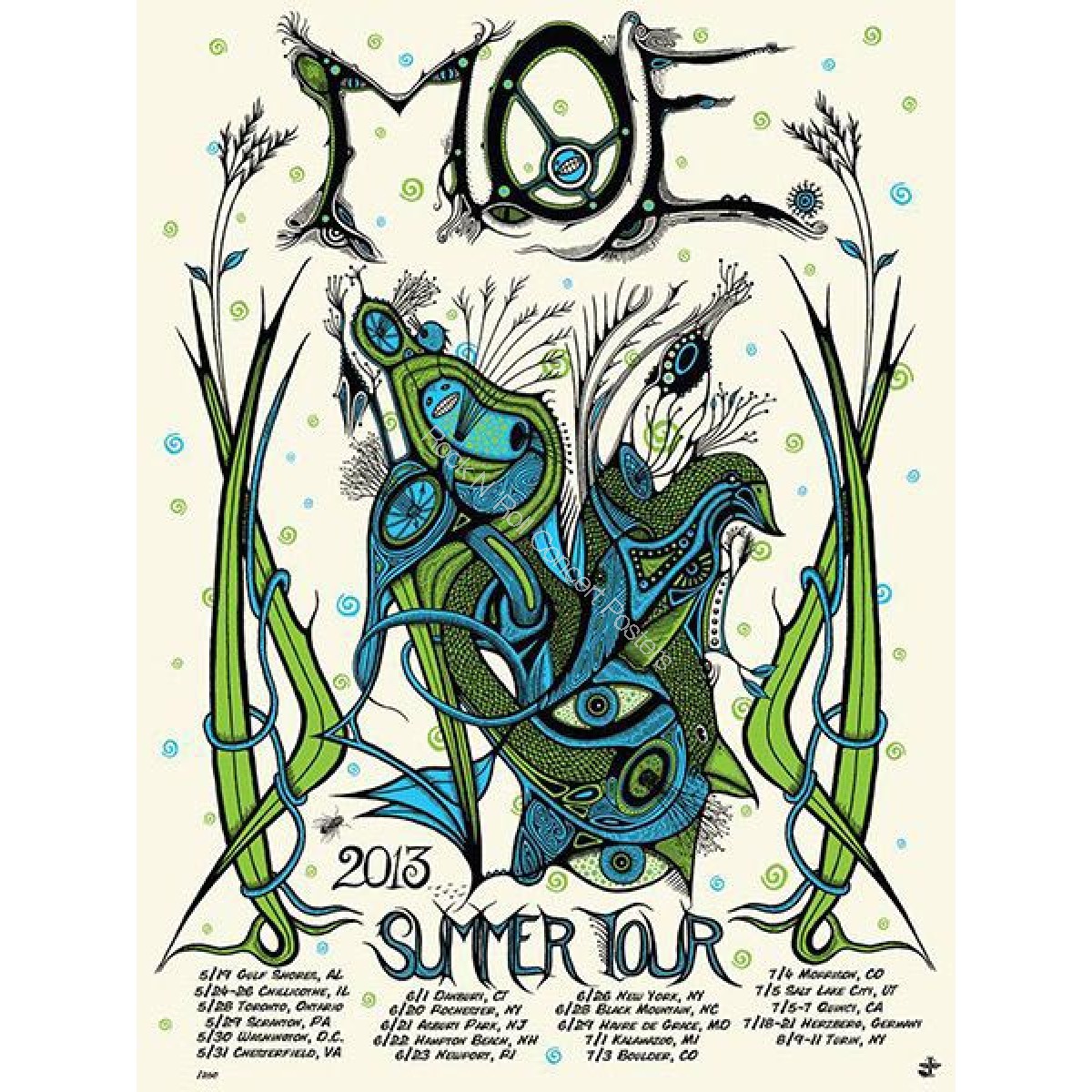Moe. Summer Tour 2013 Poster S/N Screen Print Edition of 310