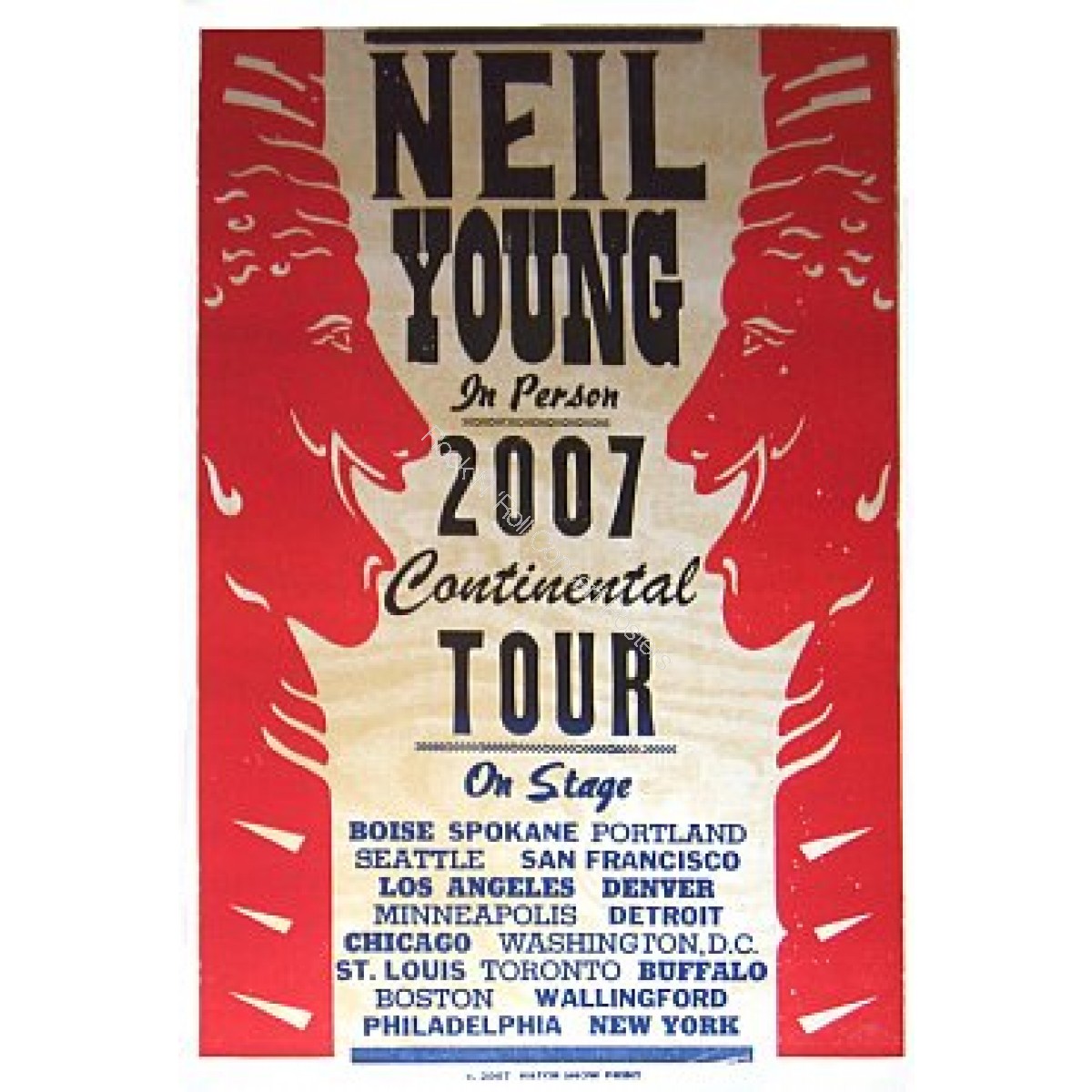 Neil Young North American Tour Poster 2007 By Hatch Show Print #B
