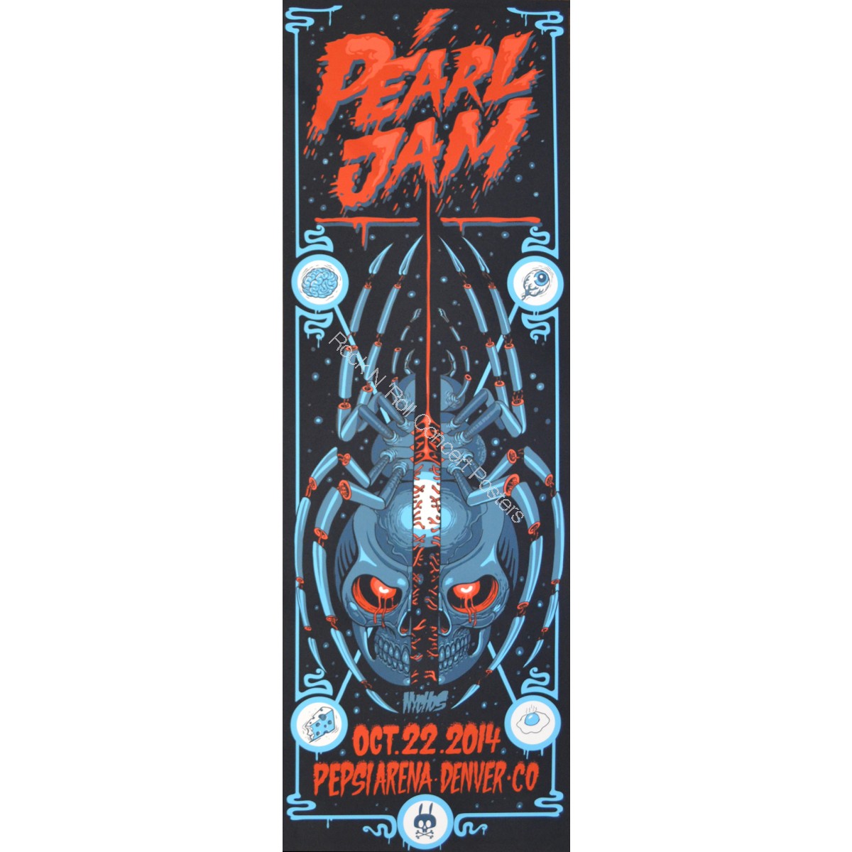 Pearl Jam @ The Pepsi Center Denver Colorado October 22nd 2014 Official Silk Screen Print 