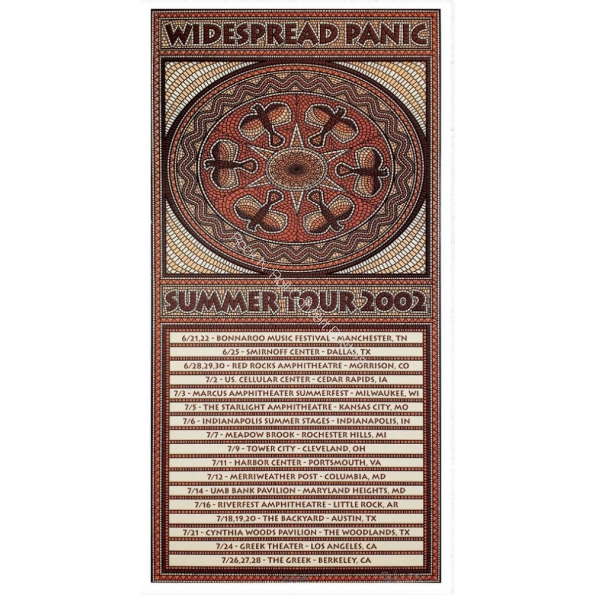 Widespread Panic Summer Tour 2002 Official Limited Edition Poster