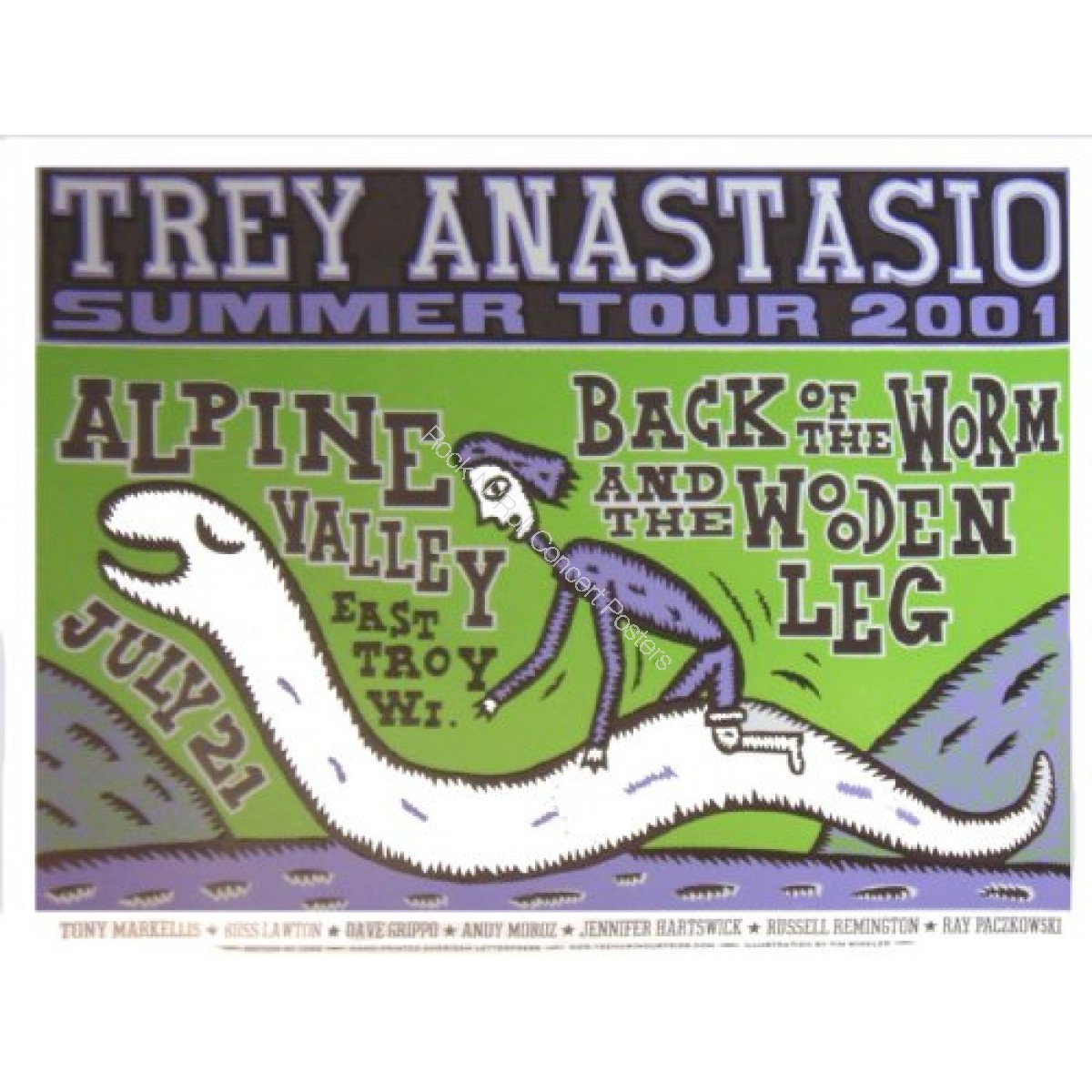 Trey Anastasio Alpine Valley 7/21/01 Official Screen Printed Poster L.E.