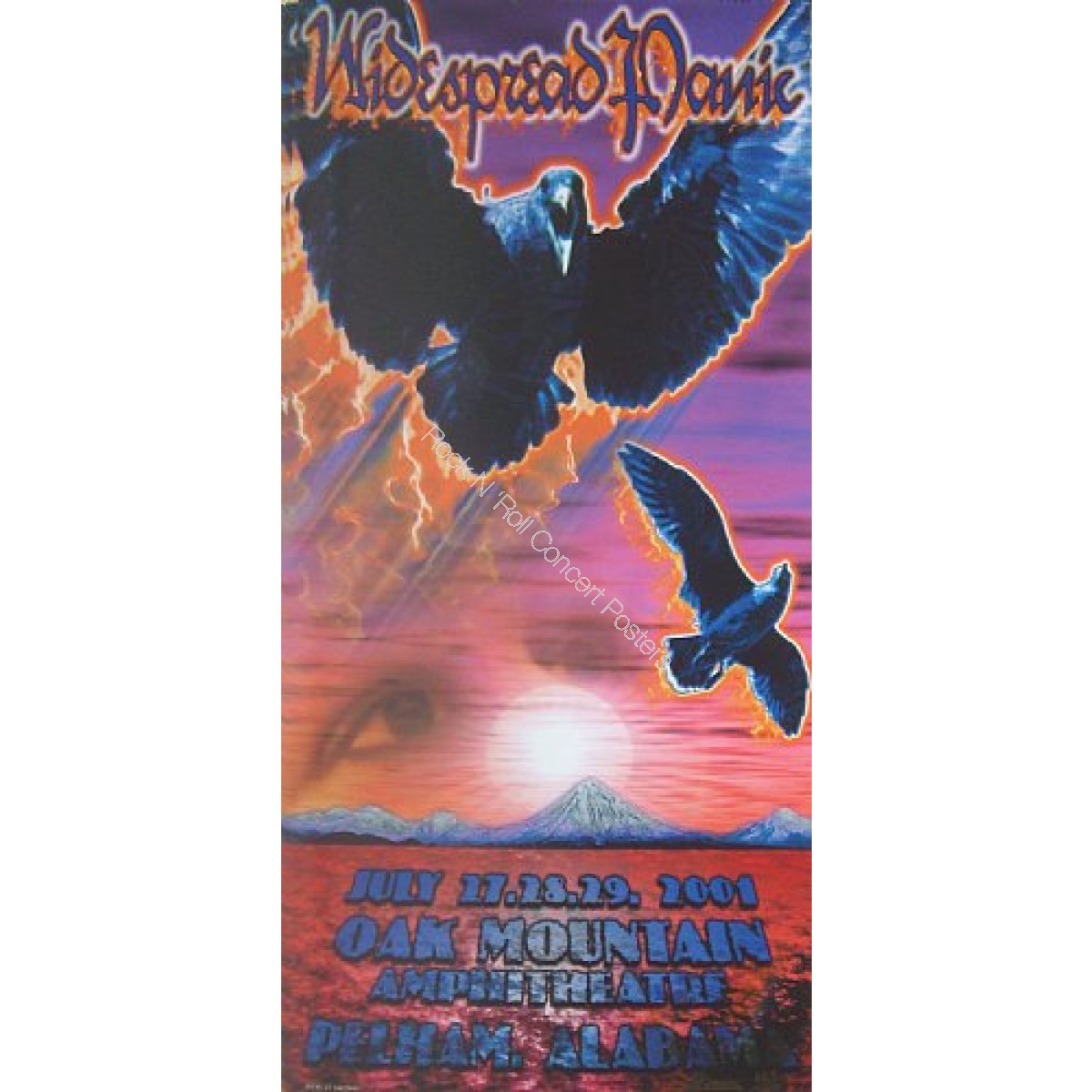 Widespread Panic @ Oak Mountain, Pelham Alabama 7/27-29- 2001 Official S/N 1st Edition Poster