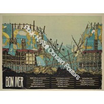 Bon Iver North American Tour 2012 L.E. Official S/N Poster By Landland Red Rocks Bonnaroo