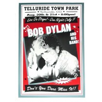 Bob Dylan @ Telluride Town Park Poster August 20th & 21st 2001 Blue Variant