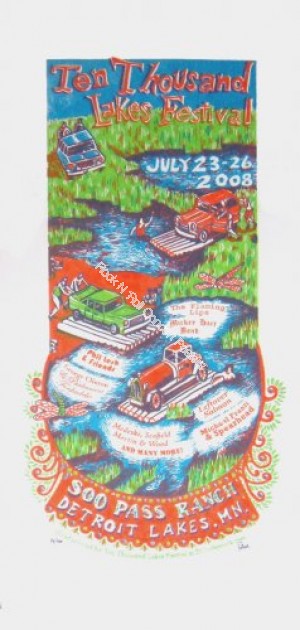  10,000 Lakes Festival  '08 Official Concert Poster by Pollock