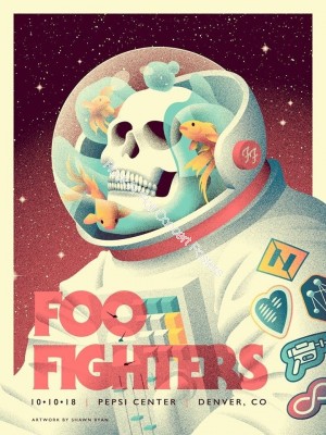 Foo Fighters Pepsi Center Denver 10/10/18 Official Poster 1st Edition of 425