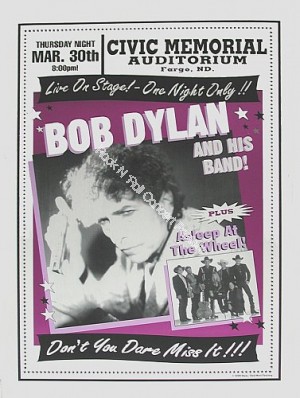 Bob Dylan & Asleep @ The Wheel Civic Memorial Coliseum Fargo North Dakota 2000 Limited Edition Poster