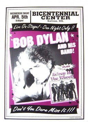 Bob Dylan & His Band @ The Bicentennial Center  Salina Kansas Official Limited Edition Poster