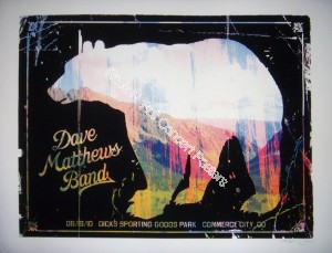 Dave Mattews Band Dick's Sporting Goods Park Commerce City Colorado Mile High Music Festival Poster 8/15/10