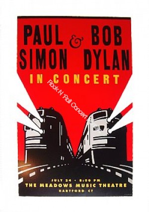 Bob Dylan & Paul Simon Meadows Music Theatre Hartford CT 1999 Rare Poster