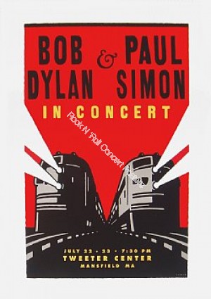 Bob Dylan & Paul Simon The Tweeter Center Mansfiled MA. 1999 Rare Poster