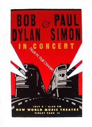 Bob Dylan & Paul Simon The World Music Theatre Tinley Park Illinois 1999 Limited Edition Poster Edition of 200