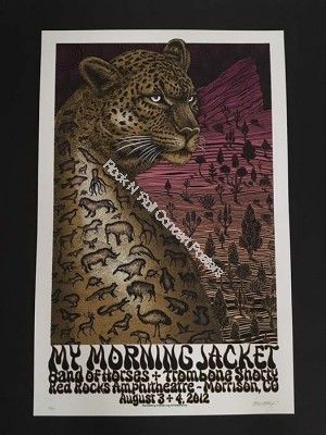 My Morning Jacket & Band Of Horses , Trombone Shorty @ Red Rocks 8/4/12 Limited Edition Print S/N Edition of 330 By Emek