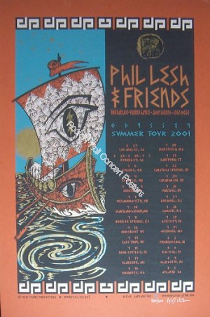 Phil Lesh & Friends Summer Tour 2001 Official Limited Edition Silk Screen Poster S/N edition of 600