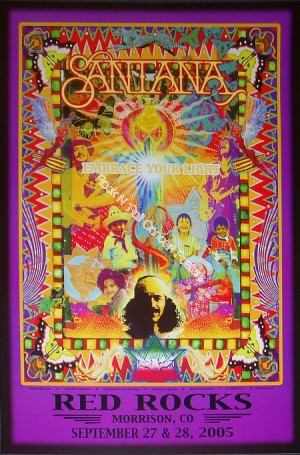 Santana  Red Rocks  9/27-28/05 Limited edition poster