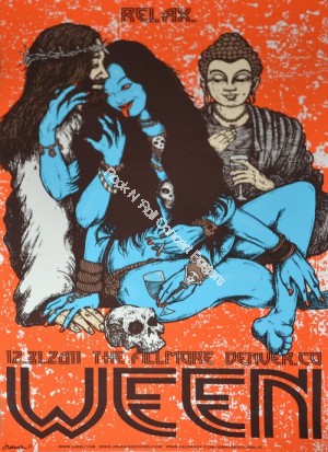 Ween Denver Fillmore 12/31/11 New Years Eve Official Silk Screen Print by Jermaine
