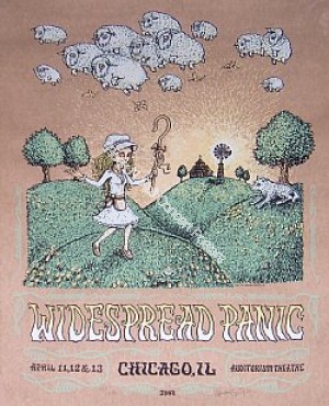 Widespread Panic @ The Chicago Theatre 2008 Official Concert Poster By Marq Spusta