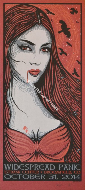 Widespread Panic Halloween 10/31/14 1st Bank Center Broomfield Colorado Official Show Edition Print By Wood