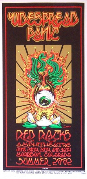 Widespread Panic Red Rocks 2002 Official Concert Poster 1st edition S/N 